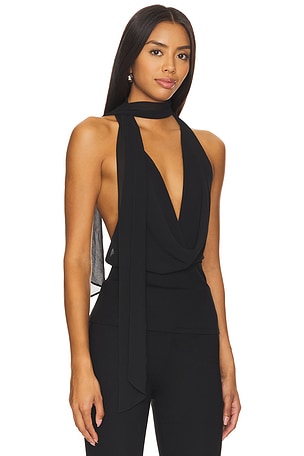 MAJORELLE Kelly Halter Top in Black