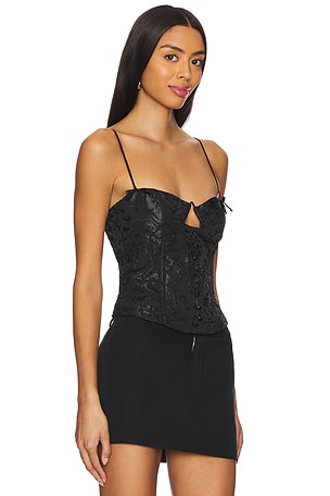 MAJORELLE Ro Bustier Top in Black