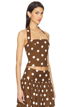 MAJORELLE Luana Top in Brown. Size XXS. Also