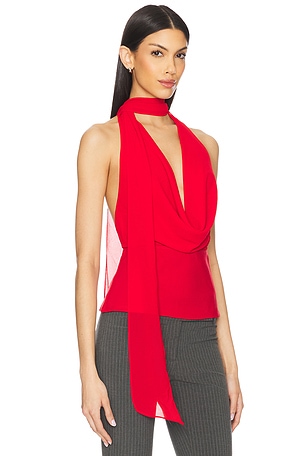 MAJORELLE Kelly Halter Top in Red