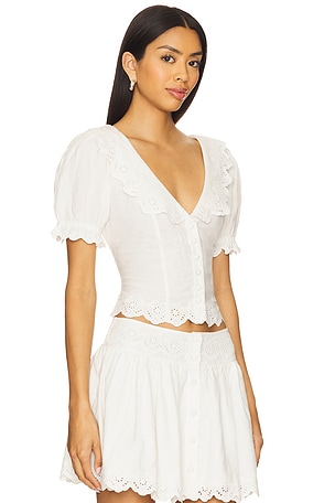 MAJORELLE Bernadetta Top in Ivory. Size XS. Also