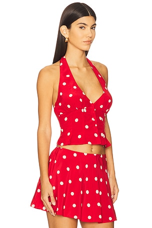 MAJORELLE Deanna Halter Top in Red