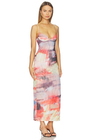 Miaou Florence Dress in Orange,Purple. Size XS. Also