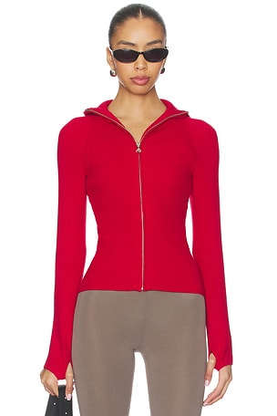 Miaou Lena Zip Up Hoodie in Red