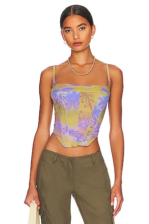 Miaou x Paloma Elsesser V Corset in Mudd REVOLVE