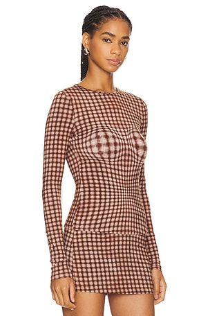 Miaou Long Sleeve Tee in Brown