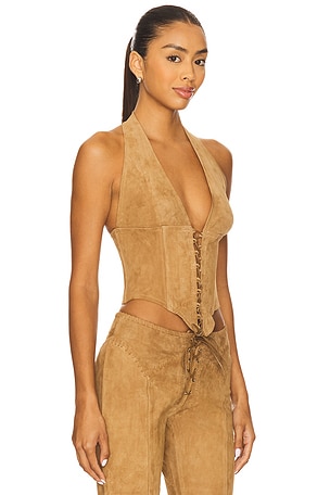Miaou Bustier Top in Tan