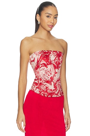 Miaou Libra Corset Top in Red