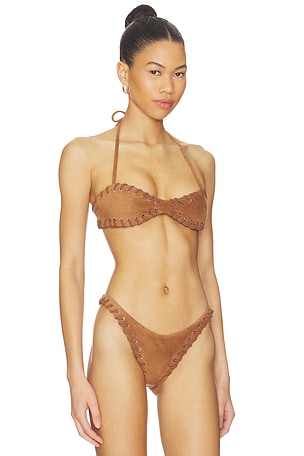 Miaou Rio Bikini Top in Tan