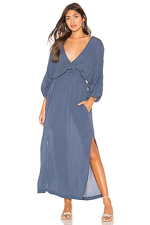 mara hoffman blue dress Greta Linen Dress