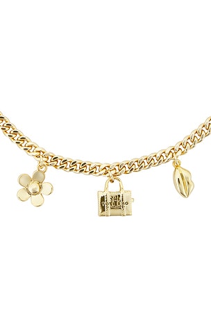 Marc Jacobs Mini Icon Charm Necklace in Metallic Gold