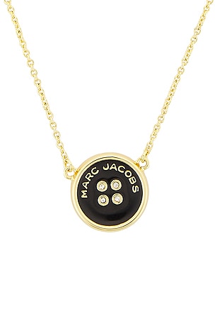 Marc Jacobs Button Pendant Necklace in Metallic Gold