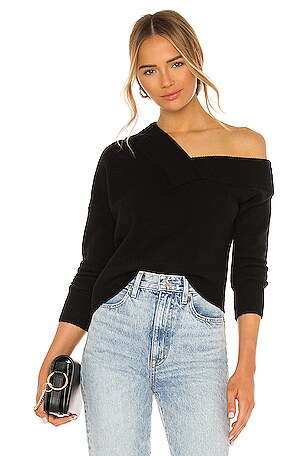 Michelle Mason Off Shoulder Sweater in Black | REVOLVE