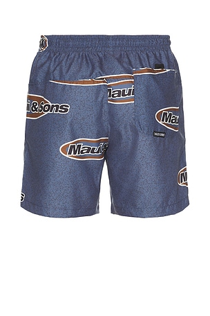Maui and Sons Flying Disc Pool Short in Blue