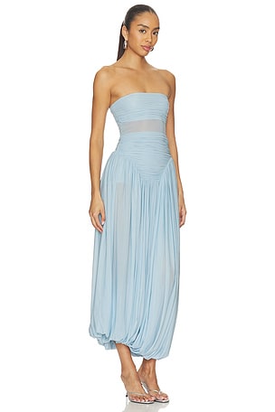 Maygel Coronel Lux Midi Dress in Baby Blue