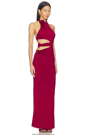 Maygel Coronel Tempus Maxi Dress in Red