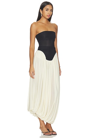 Maygel Coronel Lux Strapless Dress in Cream