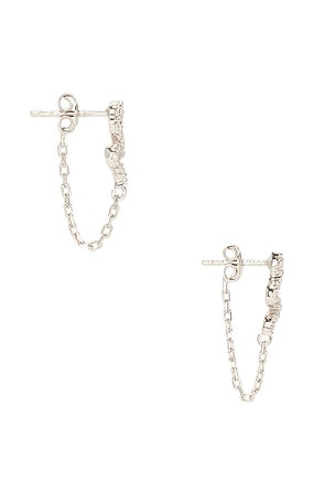 Mazin Jewels Snake Chain Earrings in Metallic Silver