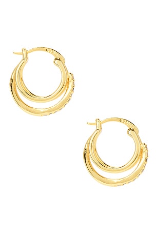 Mazin Jewels Triple Hoops in Metallic Gold