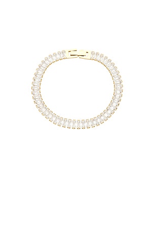 Mazin Jewels Baguette Tennis Bracelet in White