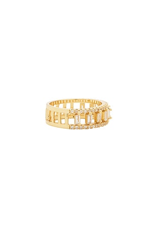 Mazin Jewels Diana Ring in Metallic Gold