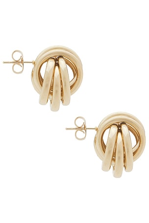 Mazin Jewels Milan Earrings in Metallic Gold