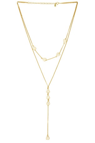 COLLAR LARIAT PAVE HEART Mazin Jewels