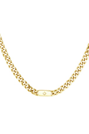 Mazin Jewels Starburst Cuban Link Necklace in Metallic Gold