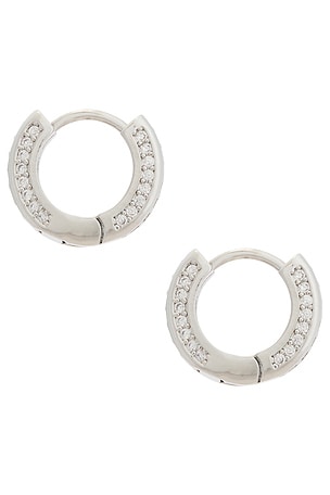 Mazin Jewels Charlotte Hoops Earring in Metallic Silver