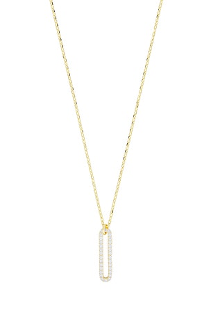Mazin Jewels Linea Necklace in Metallic Gold