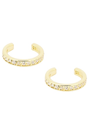Mazin Jewels Lumen Ear Cuff Earrings in Metallic Gold
