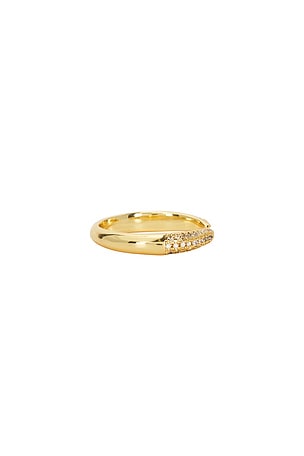 Mazin Jewels Open Rivet Ring in Metallic Gold