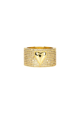 Pave Heart Barrel Ring Mazin Jewels