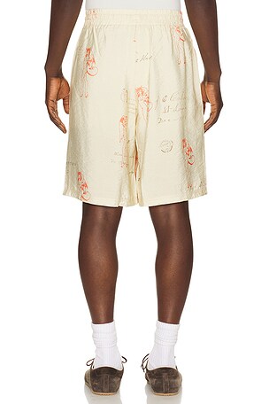 MISBHV Devil & Angel Postcard Shorts in Cream. Size S. Also