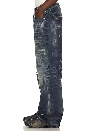 MISBHV Laser Tagged Denim Jeans in Blue