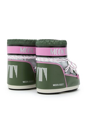 MOON BOOT Kids Icon Space Racing Low Boot in Green,Pink