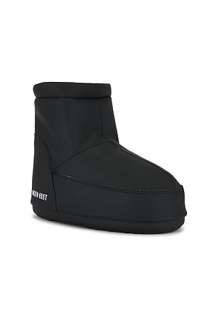 MOON BOOT Icon Low No Lace Rubber Boot in Black. Size 45-47. Also