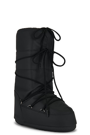 MOON BOOT Icon Rubber Boot in Black. Size 45-47. Also