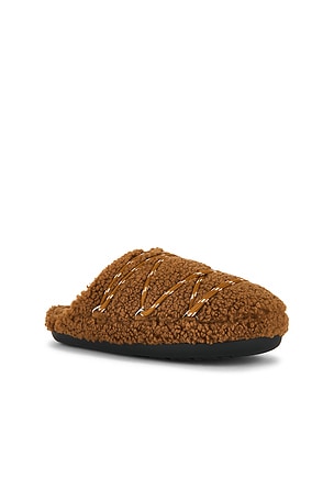 MOON BOOT Teddy Slipper in Brown