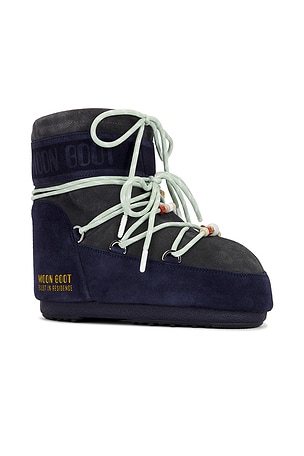 MOON BOOT X Guest in Residence Low Suede Beads Boot in Navy