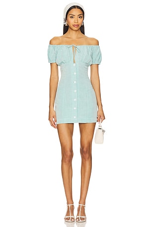 MATTHEW BRUCH Bubble Tie Mini Dress in Baby Blue