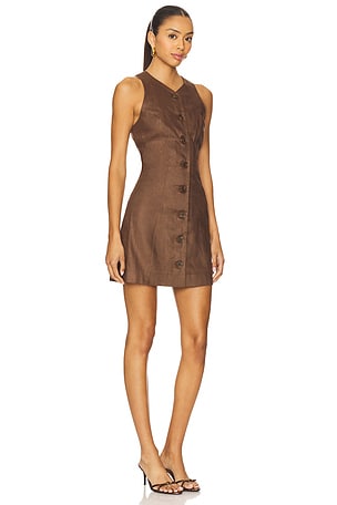 MATTHEW BRUCH Vest Mini Dress in Brown