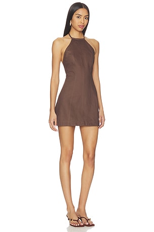 MATTHEW BRUCH Vest Mini Dress in Chocolate