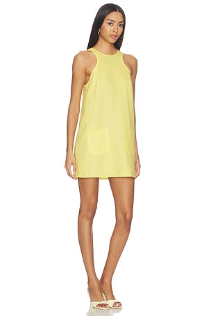 MATTHEW BRUCH Pocket Mini Dress in Yellow