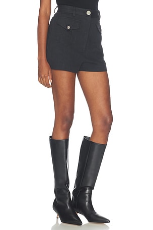 MATTHEW BRUCH Denim Pocket Hot Short in Black