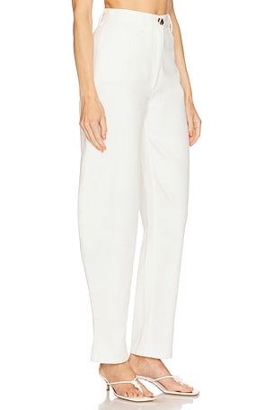 MATTHEW BRUCH High-Waist Barrel Jeans in Ivory. Size 2. Also