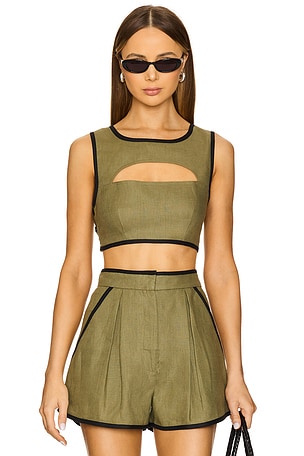 Bound Cutout Crop Top MATTHEW BRUCH