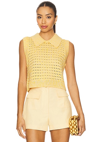 Knit Mesh Collared Tank Top MATTHEW BRUCH