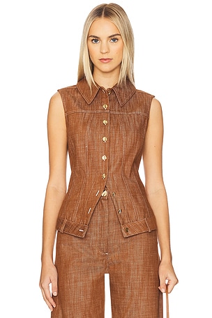 Collared Button Down Vest MATTHEW BRUCH