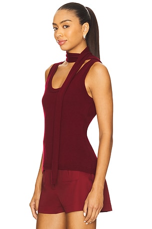 MATTHEW BRUCH Scarf Tank Top in Burgundy